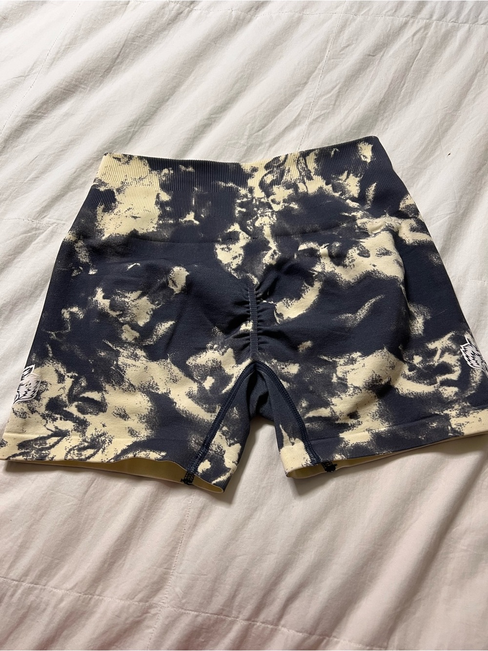 Darc Sport Cream and Black Tie-Dye Bike Shorts